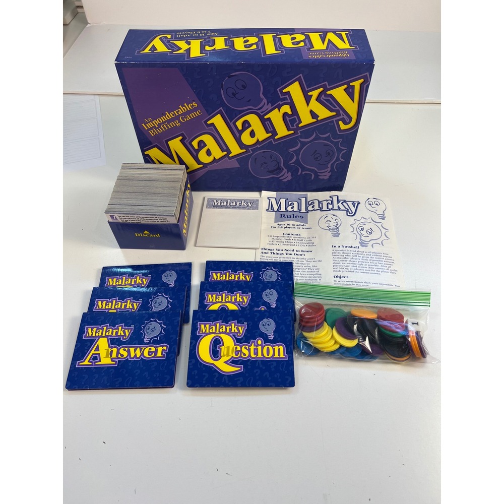 Malarky An Bluffing Board Game‎ Patch Products 1997 Complete Vintage Complete